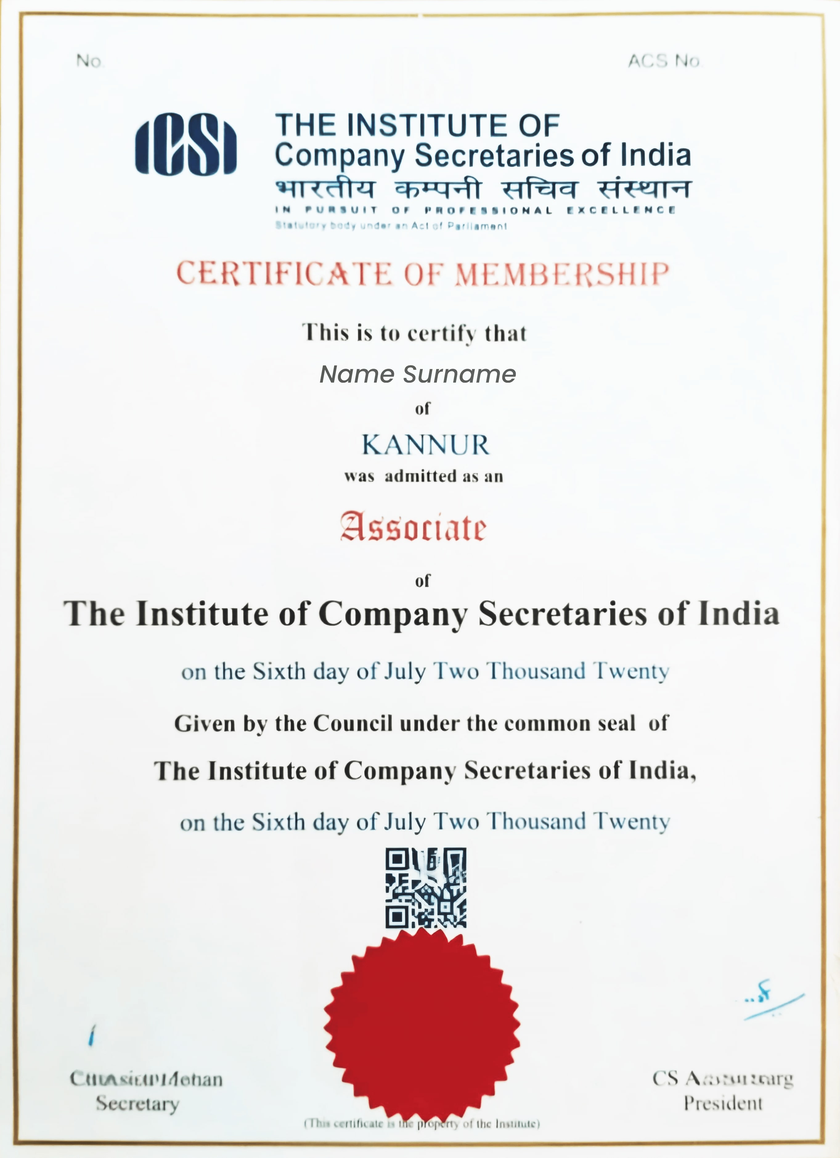 Certificate